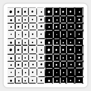 mismatch black and white grid Sticker